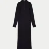 Womens base long sleeve midi dress – black Womens base long sleeve midi dress – black