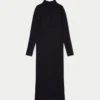 Womens base long sleeve midi dress – black Womens base long sleeve midi dress – black