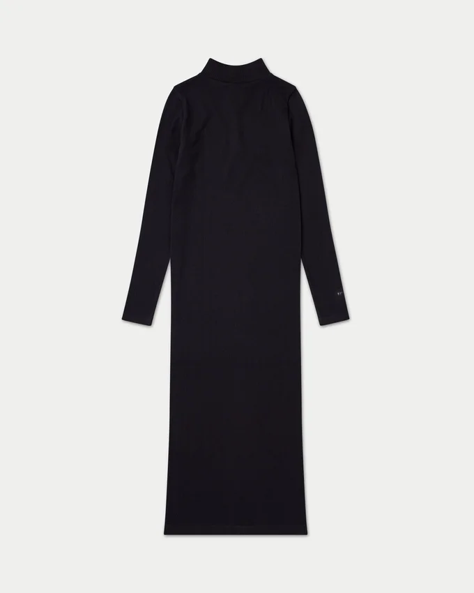 Womens base long sleeve midi dress – black Womens base long sleeve midi dress – black