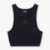 Womens base racer crop top – black