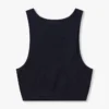 Womens base racer crop top – black