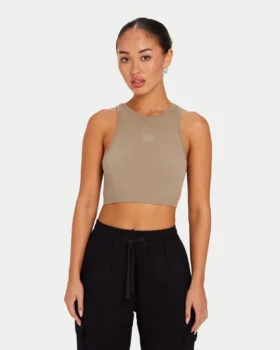 womens base racer crop top grey green 1 280x350 - Womens base racer crop top - grey green