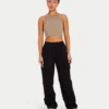Womens base racer crop top – grey green Womens base racer crop top – grey green