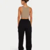 Womens base racer crop top – grey green Womens base racer crop top – grey green