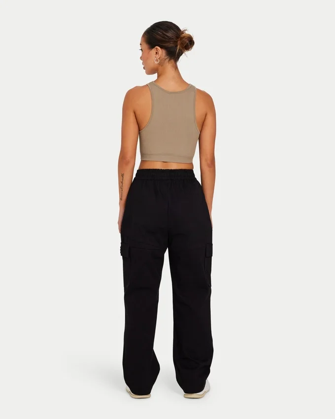 Womens base racer crop top – grey green Womens base racer crop top – grey green