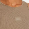 Womens base racer crop top – grey green Womens base racer crop top – grey green