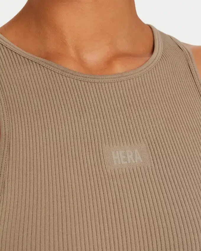 Womens base racer crop top – grey green Womens base racer crop top – grey green