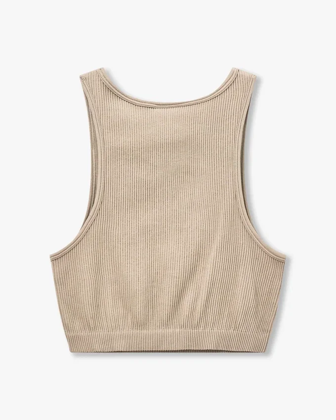 Womens base racer crop top – grey green Womens base racer crop top – grey green