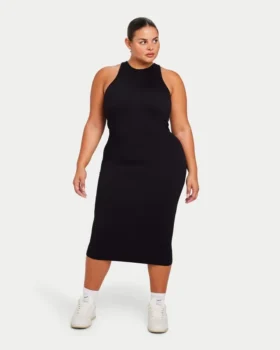 Womens base racer midi dress – black Womens base racer midi dress – black