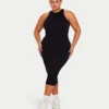 Womens base racer midi dress – black Womens base racer midi dress – black