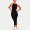 Womens base racer midi dress – black Womens base racer midi dress – black