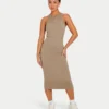 Womens base racer midi dress – grey green Womens base racer midi dress – grey green