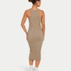 Womens base racer midi dress – grey green Womens base racer midi dress – grey green