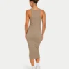 Womens base racer midi dress – grey green Womens base racer midi dress – grey green