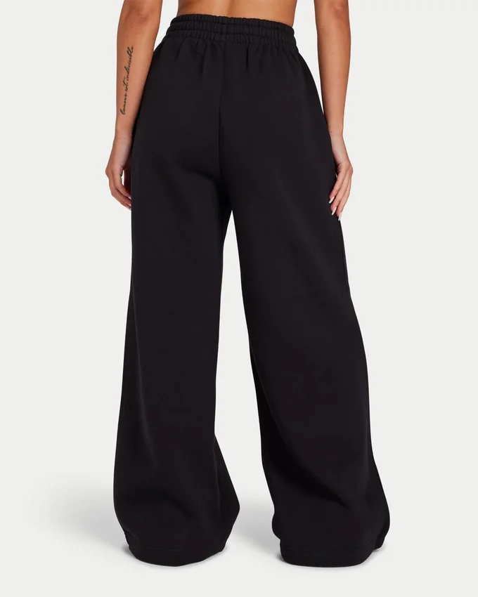 Womens collective wide leg sweatpant – black Womens collective wide leg sweatpant – black