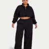 Womens collective wide leg sweatpant – black Womens collective wide leg sweatpant – black