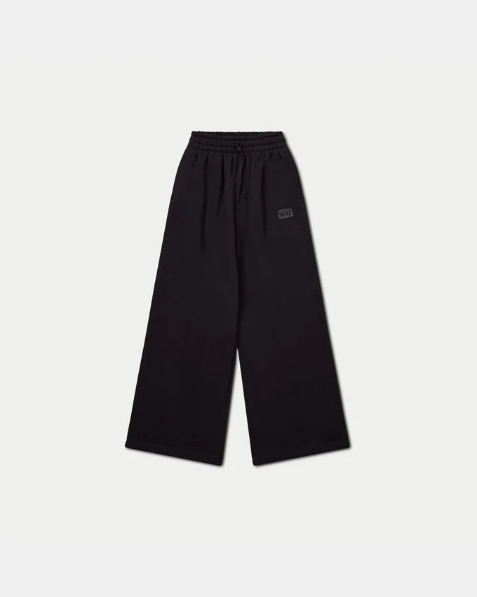 Womens collective wide leg sweatpant – black Womens collective wide leg sweatpant – black