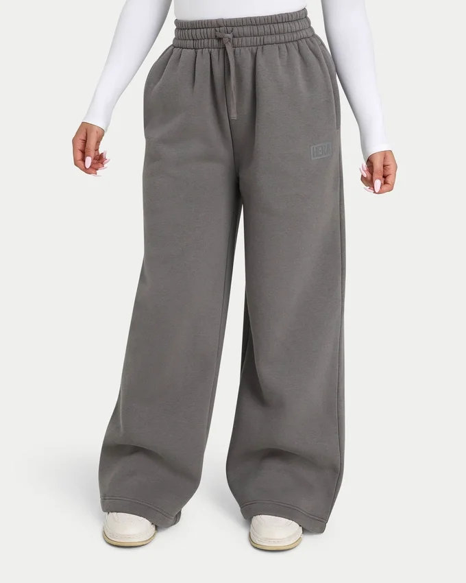 Womens collective wide leg sweatpant – charcoal grey Womens collective wide leg sweatpant – charcoal grey