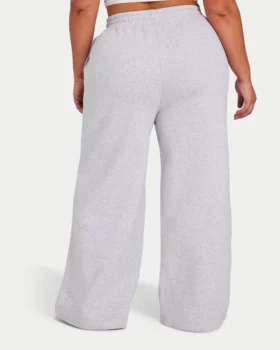 Womens collective wide leg sweatpant – grey marl