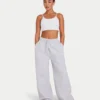 Womens collective wide leg sweatpant – grey marl Womens collective wide leg sweatpant – grey marl