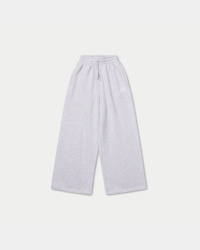 Womens collective wide leg sweatpant – grey marl Womens collective wide leg sweatpant – grey marl