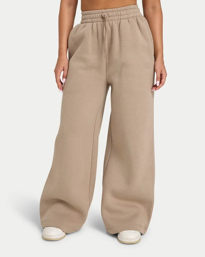 Womens collective wide leg sweatpant – mocha Womens collective wide leg sweatpant – mocha