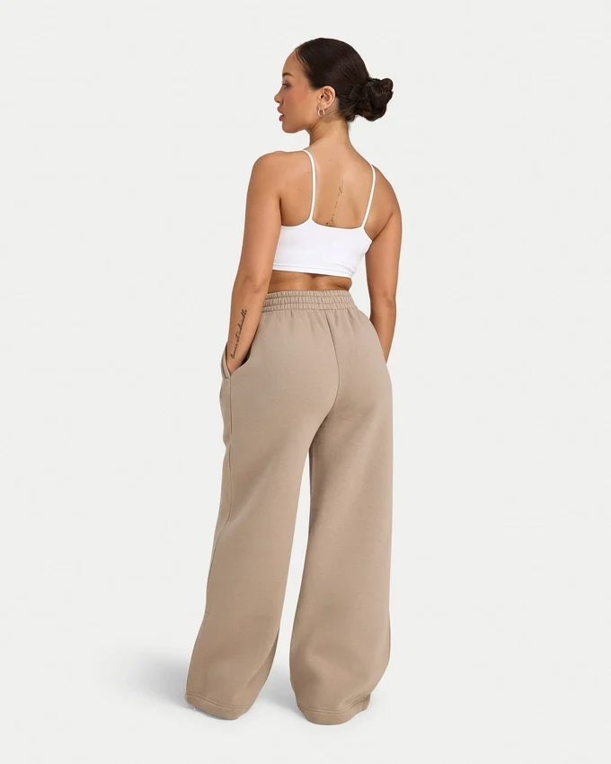 Womens collective wide leg sweatpant – mocha Womens collective wide leg sweatpant – mocha