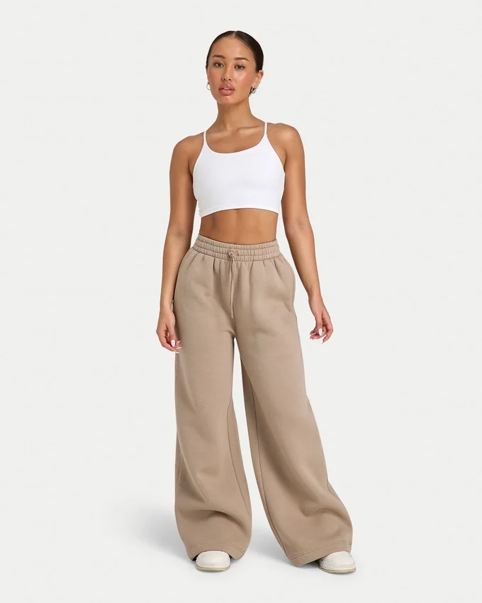 Womens collective wide leg sweatpant – mocha Womens collective wide leg sweatpant – mocha
