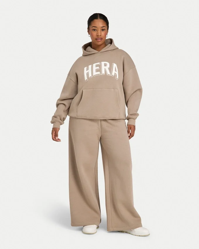 Womens collective wide leg sweatpant – mocha Womens collective wide leg sweatpant – mocha