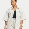Womens denim short sleeve shirt
