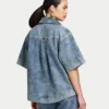 Womens denim short sleeve shirt