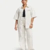 Womens denim short sleeve shirt