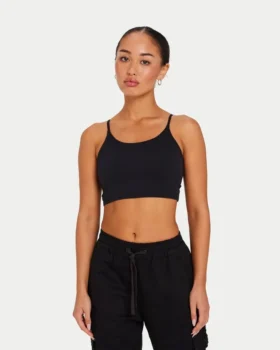 Womens essential crop top – black