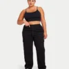Womens essential crop top – black