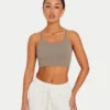 Womens essential crop top – marsh grey