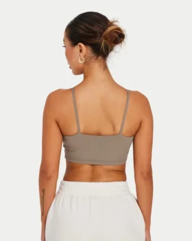 Womens essential crop top – marsh grey