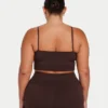 Womens essential crop top – slate brown