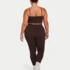 Womens essential crop top – slate brown