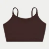 Womens essential crop top – slate brown