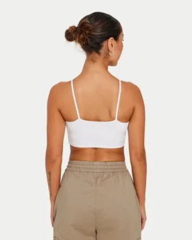 Womens essential crop top – white Womens essential crop top – white