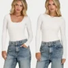 Womens essential dual wear long sleeve top