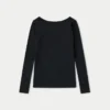 Womens essentials dual wear long sleeve top – black Womens essentials dual wear long sleeve top – black
