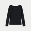 Womens essentials dual wear long sleeve top – black Womens essentials dual wear long sleeve top – black