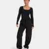 Womens essentials dual wear long sleeve top – black Womens essentials dual wear long sleeve top – black