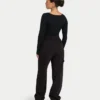 Womens essentials dual wear long sleeve top – black Womens essentials dual wear long sleeve top – black