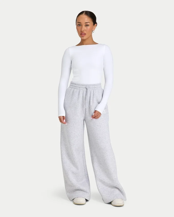 Womens essentials dual wear long sleeve top – white Womens essentials dual wear long sleeve top – white