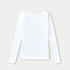 Womens essentials dual wear long sleeve top – white Womens essentials dual wear long sleeve top – white