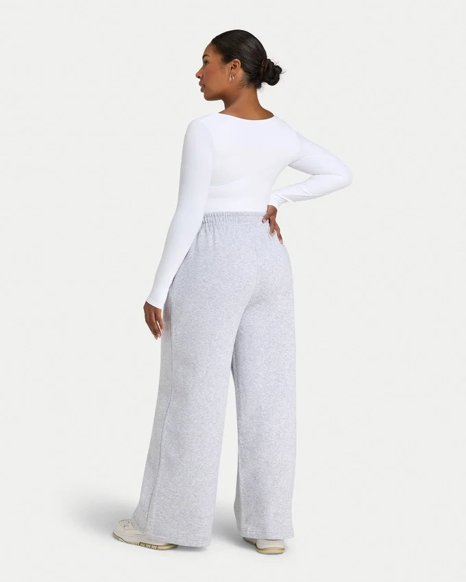 Womens essentials dual wear long sleeve top – white Womens essentials dual wear long sleeve top – white