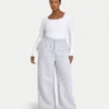Womens essentials dual wear long sleeve top – white Womens essentials dual wear long sleeve top – white