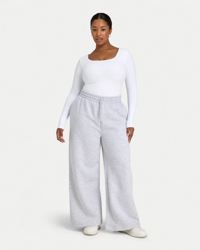 Womens essentials dual wear long sleeve top – white Womens essentials dual wear long sleeve top – white